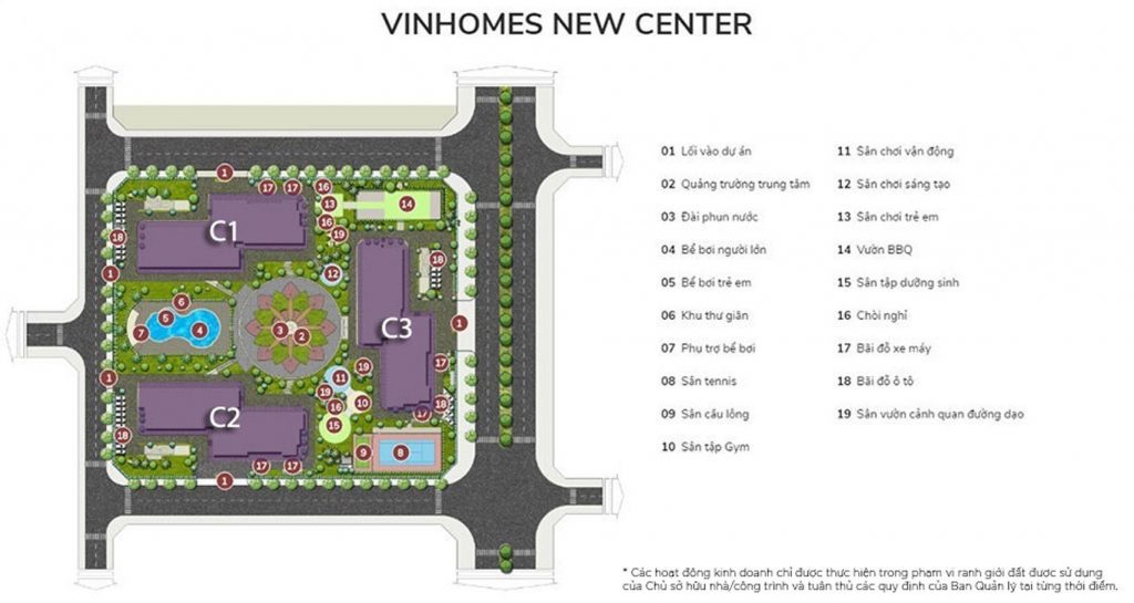 Mặt bằng Vinhomes New Center