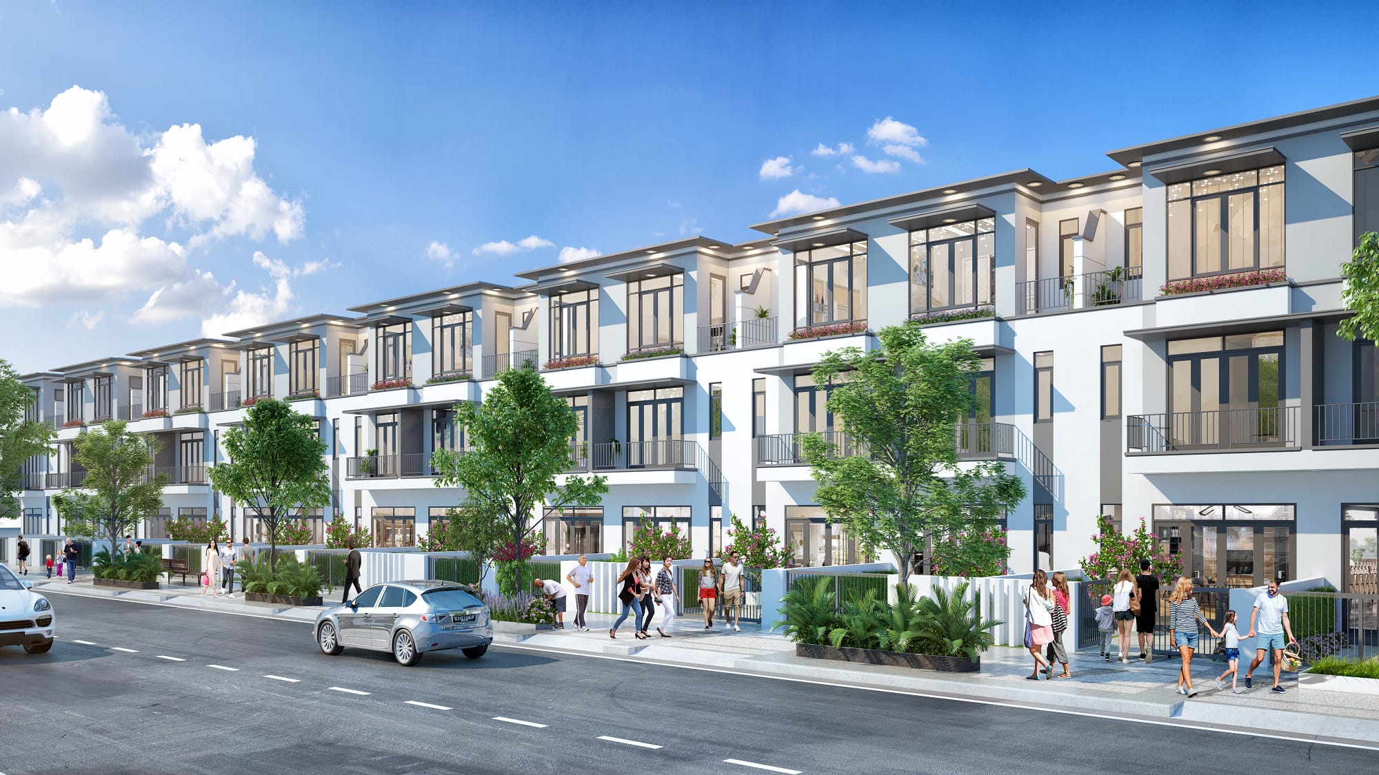 nhà phố liên kề dự án hưng long residence đức hòa long an