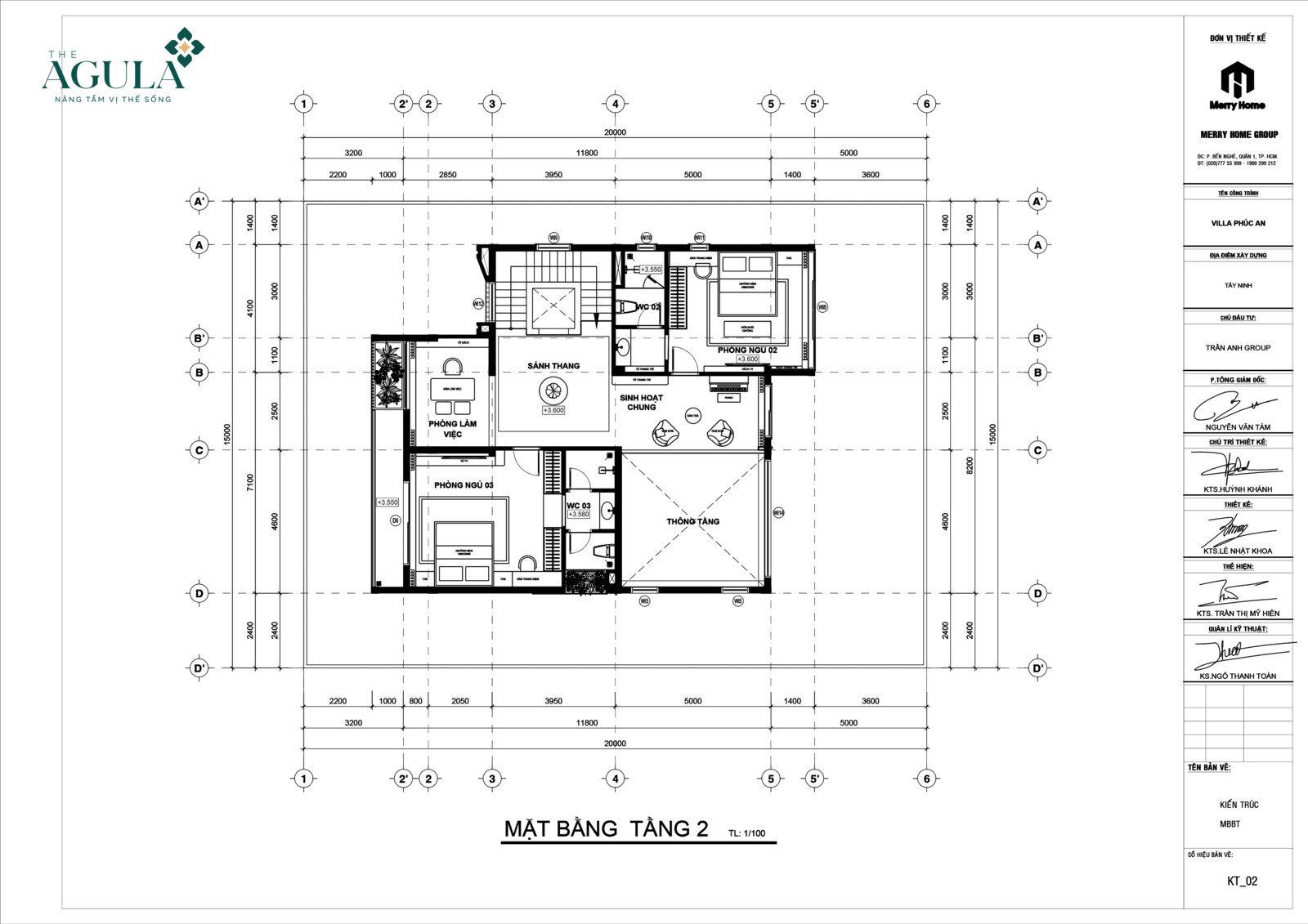 Mặt bằng tầng 2 The Agula