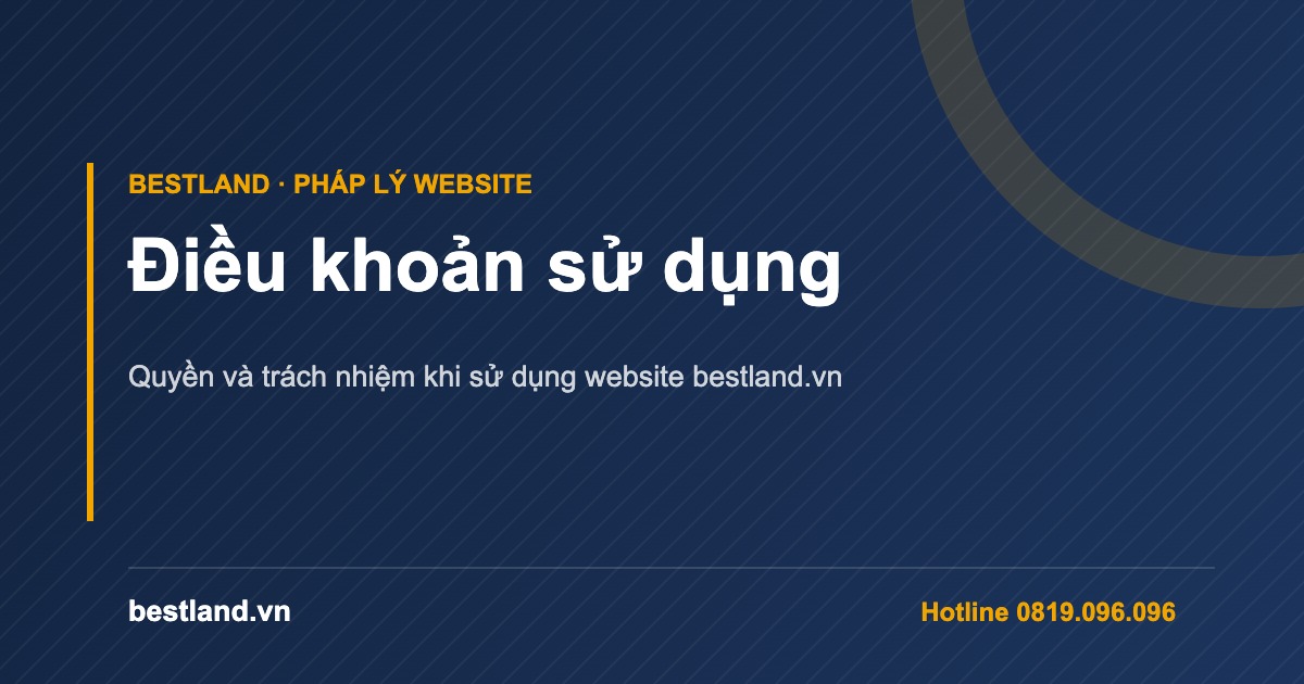 Ảnh bìa trang Điều khoản sử dụng website BestLand Việt Nam
